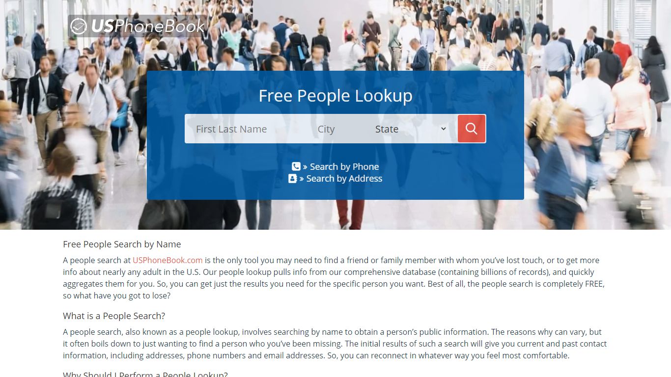 Free People Search & Lookup - USPhoneBook